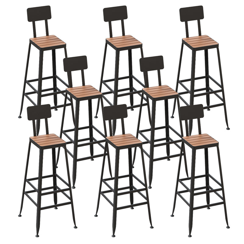 Contemporary Bar Stool Armless Barstool with Black Metal Legs