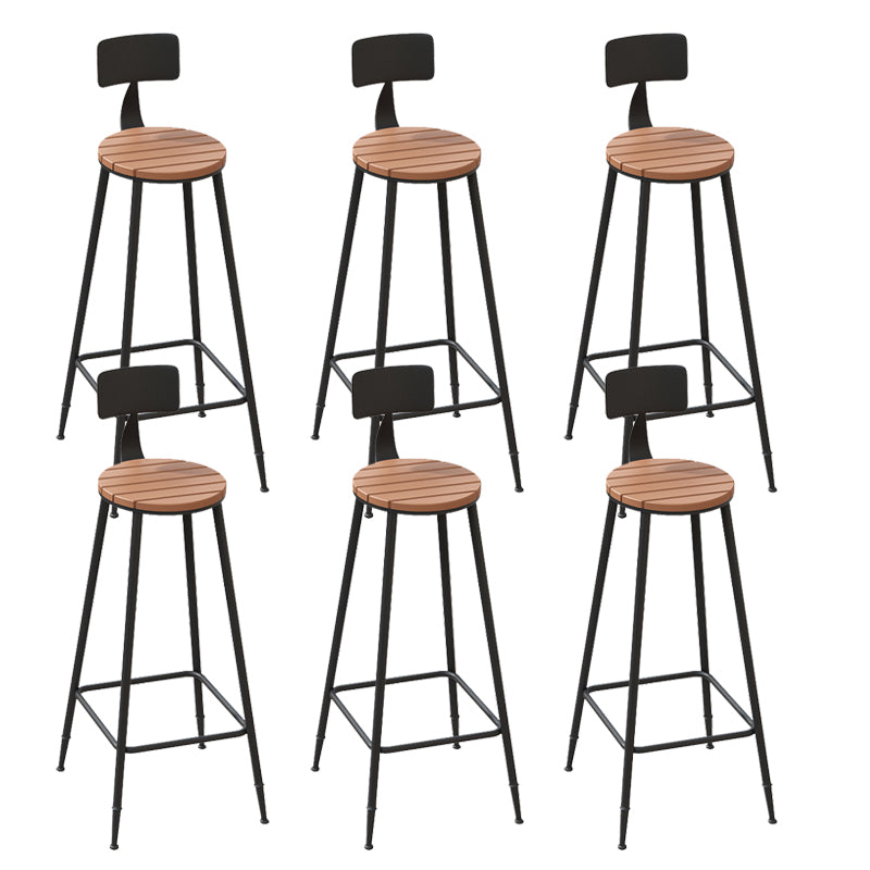 Contemporary Bar Stool Armless Barstool with Black Metal Legs