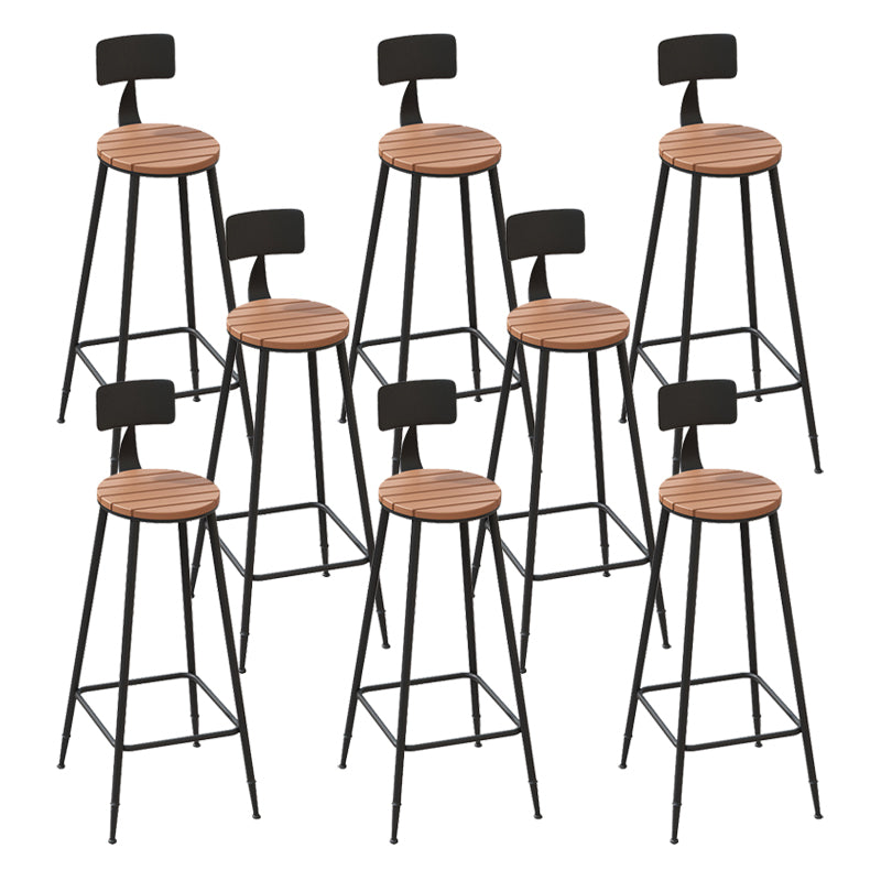 Contemporary Bar Stool Armless Barstool with Black Metal Legs