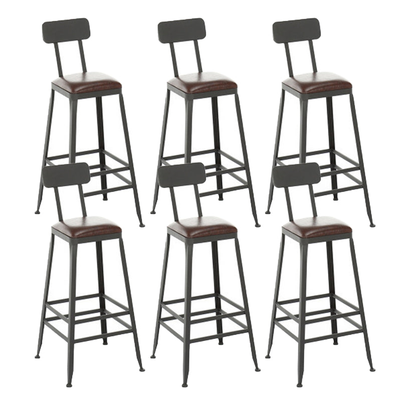 Industrial Style Bar Stools Armless Barstool with Black Metal Legs