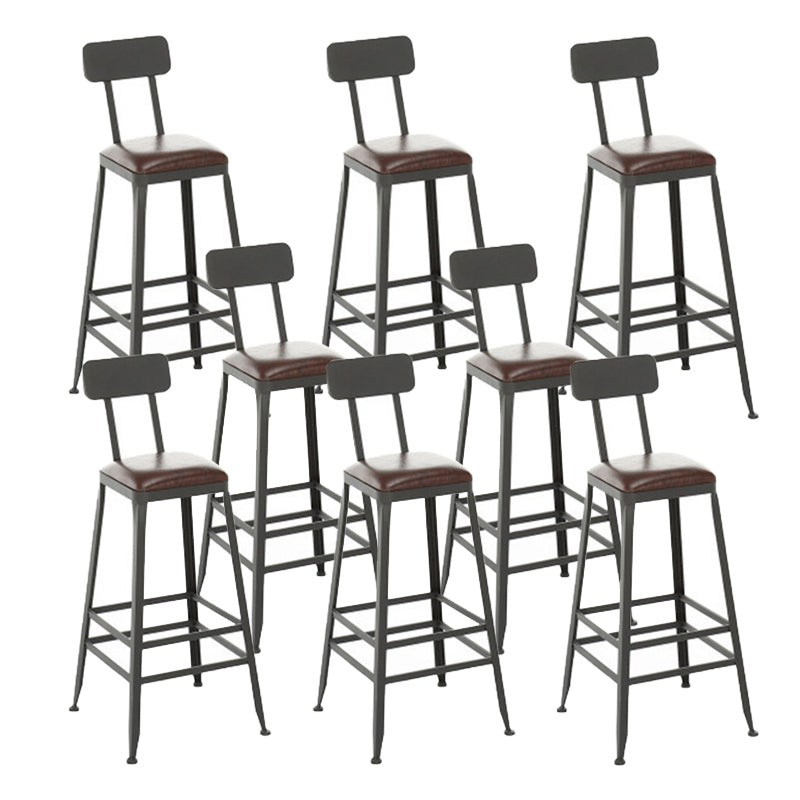Industrial Style Bar Stools Armless Barstool with Black Metal Legs