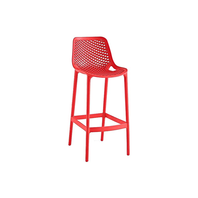 Pp Plastic Bar Height Stool Indoor Industrial Armless Bar Stool with Footrest