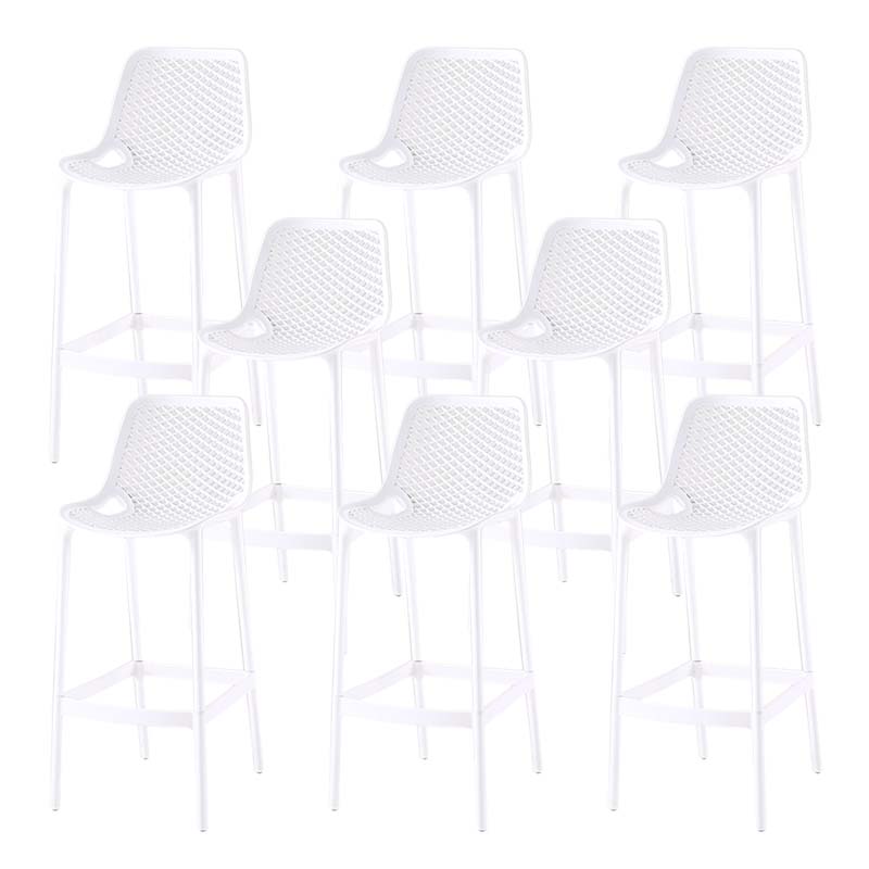 Pp Plastic Bar Height Stool Indoor Industrial Armless Bar Stool with Footrest