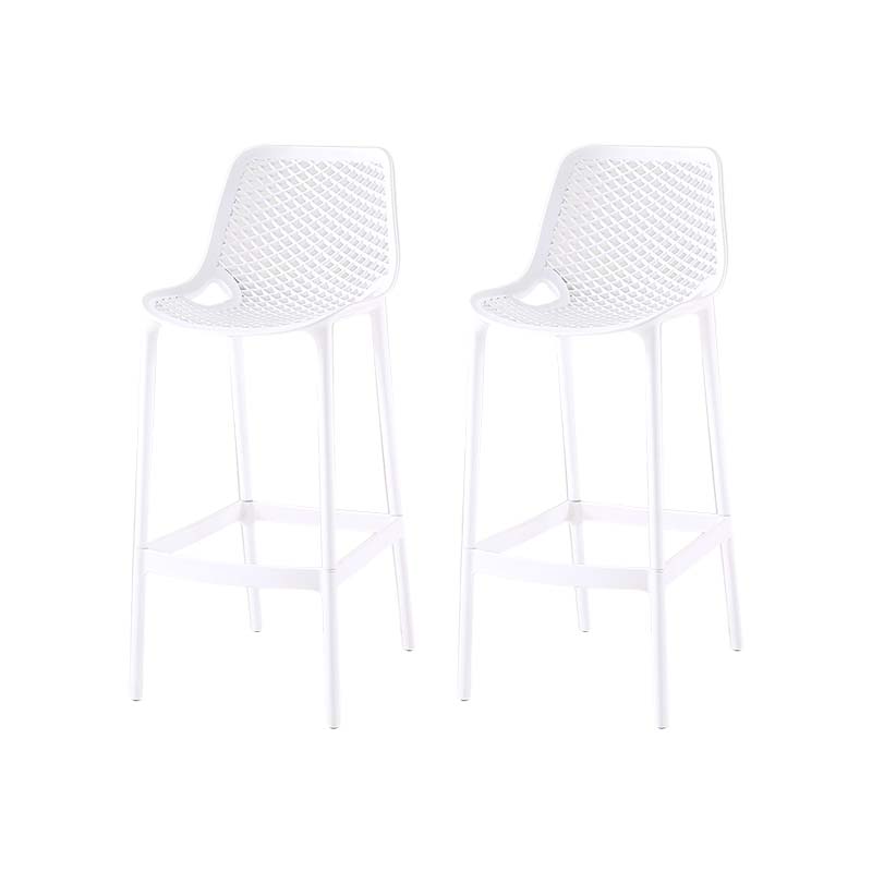 Pp Plastic Bar Height Stool Indoor Industrial Armless Bar Stool with Footrest