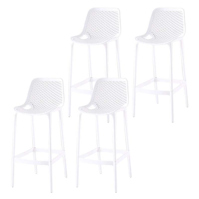 Pp Plastic Bar Height Stool Indoor Industrial Armless Bar Stool with Footrest