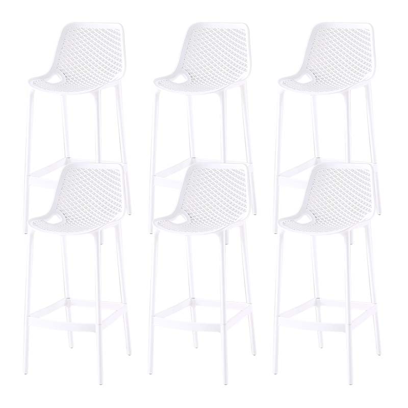 Pp Plastic Bar Height Stool Indoor Industrial Armless Bar Stool with Footrest