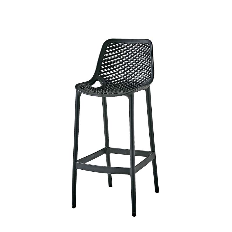 Pp Plastic Bar Height Stool Indoor Industrial Armless Bar Stool with Footrest