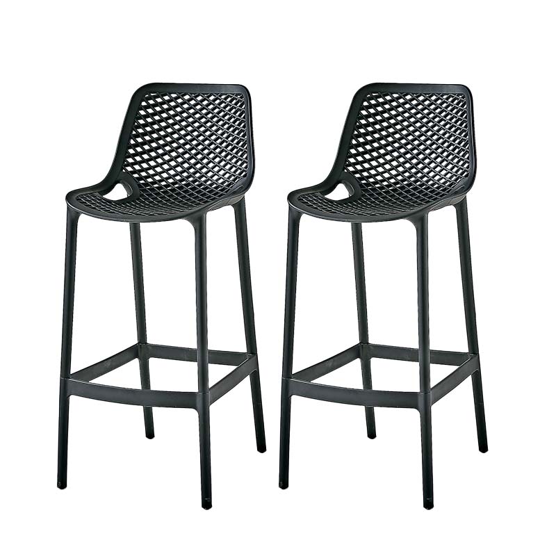 Pp Plastic Bar Height Stool Indoor Industrial Armless Bar Stool with Footrest