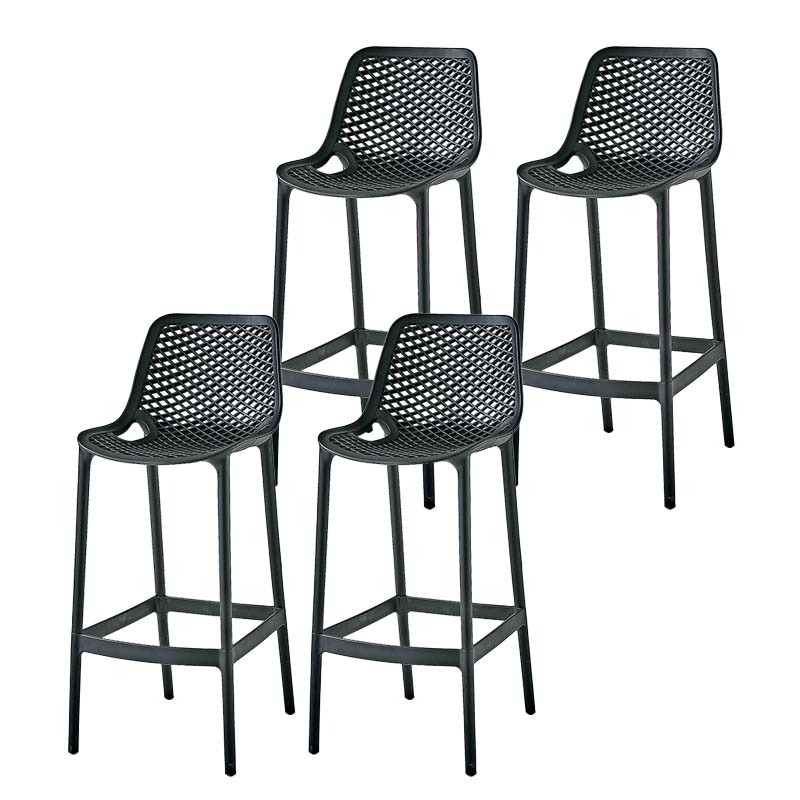Pp Plastic Bar Height Stool Indoor Industrial Armless Bar Stool with Footrest