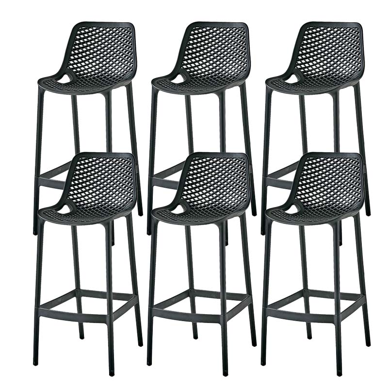 Pp Plastic Bar Height Stool Indoor Industrial Armless Bar Stool with Footrest