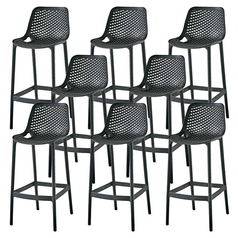 Pp Plastic Bar Height Stool Indoor Industrial Armless Bar Stool with Footrest