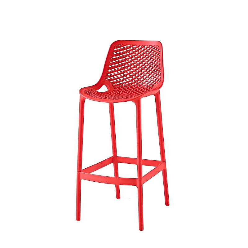 Pp Plastic Bar Height Stool Indoor Industrial Armless Bar Stool with Footrest