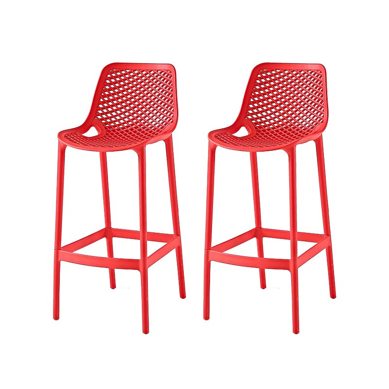 Pp Plastic Bar Height Stool Indoor Industrial Armless Bar Stool with Footrest