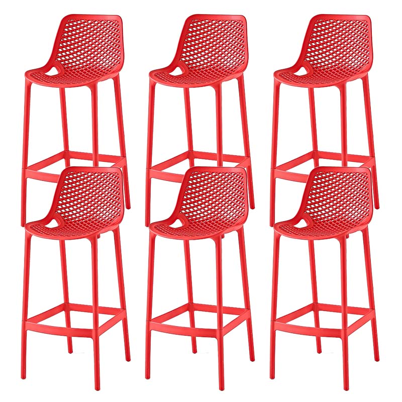 Pp Plastic Bar Height Stool Indoor Industrial Armless Bar Stool with Footrest