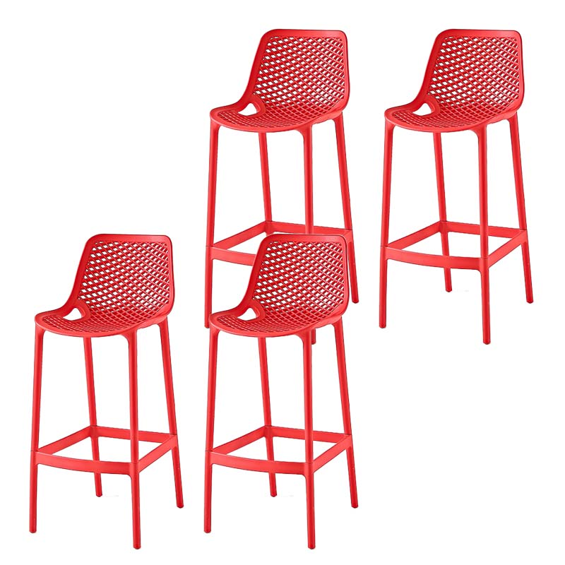 Pp Plastic Bar Height Stool Indoor Industrial Armless Bar Stool with Footrest