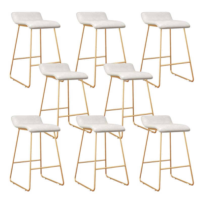 Modern Style Metal Bar Stool Leather Low Back Counter Stool for Restaurant