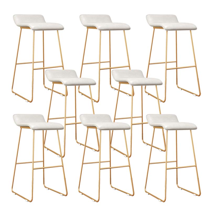 Modern Style Metal Bar Stool Leather Low Back Counter Stool for Restaurant