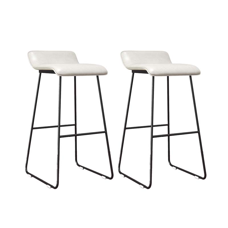Modern Style Metal Bar Stool Leather Low Back Counter Stool for Restaurant