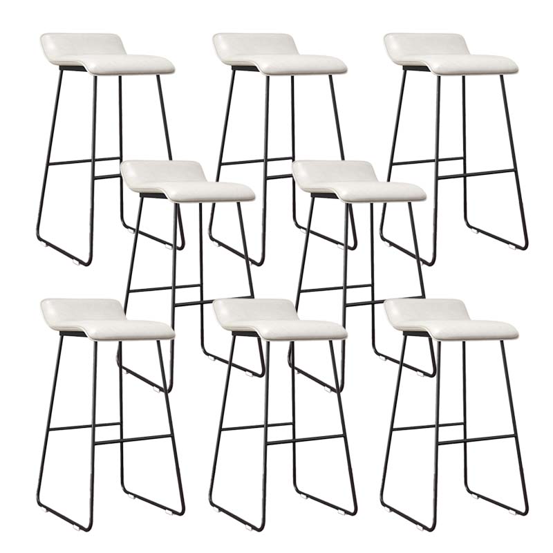 Modern Style Metal Bar Stool Leather Low Back Counter Stool for Restaurant
