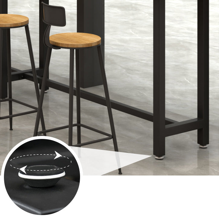 Contemporary Bar Stool Backrest Barstool with Black Metal Legs