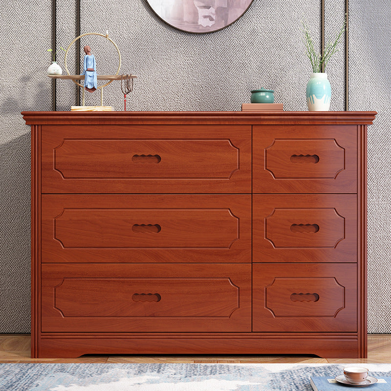 33.07" Tall Wood Accent Chest Mid-Century Modern 6 - Drawer Chest