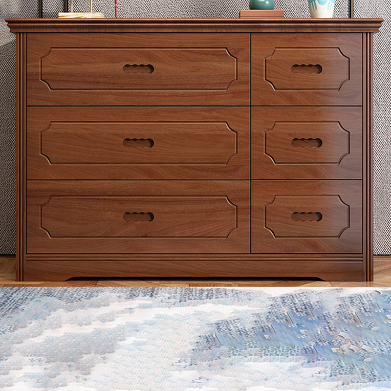 33.07" Tall Wood Accent Chest Mid-Century Modern 6 - Drawer Chest