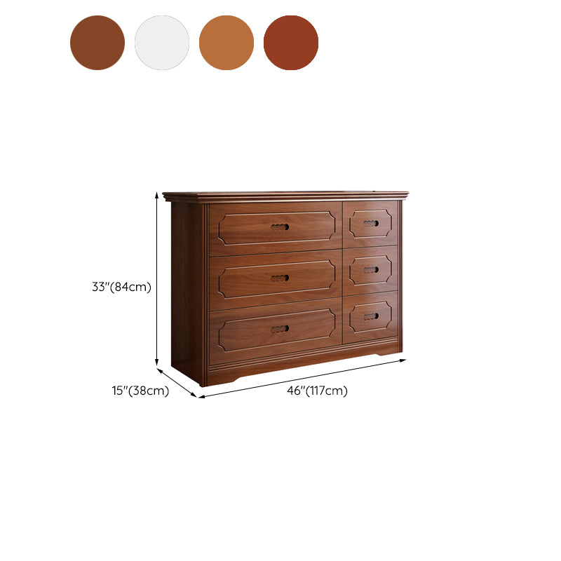 33.07" Tall Wood Accent Chest Mid-Century Modern 6 - Drawer Chest