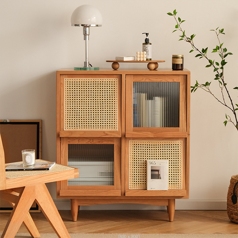 Modern & Contemporary Cabinet Square Glass Paned Bar Pulls Straight Legs Accent Cabinet