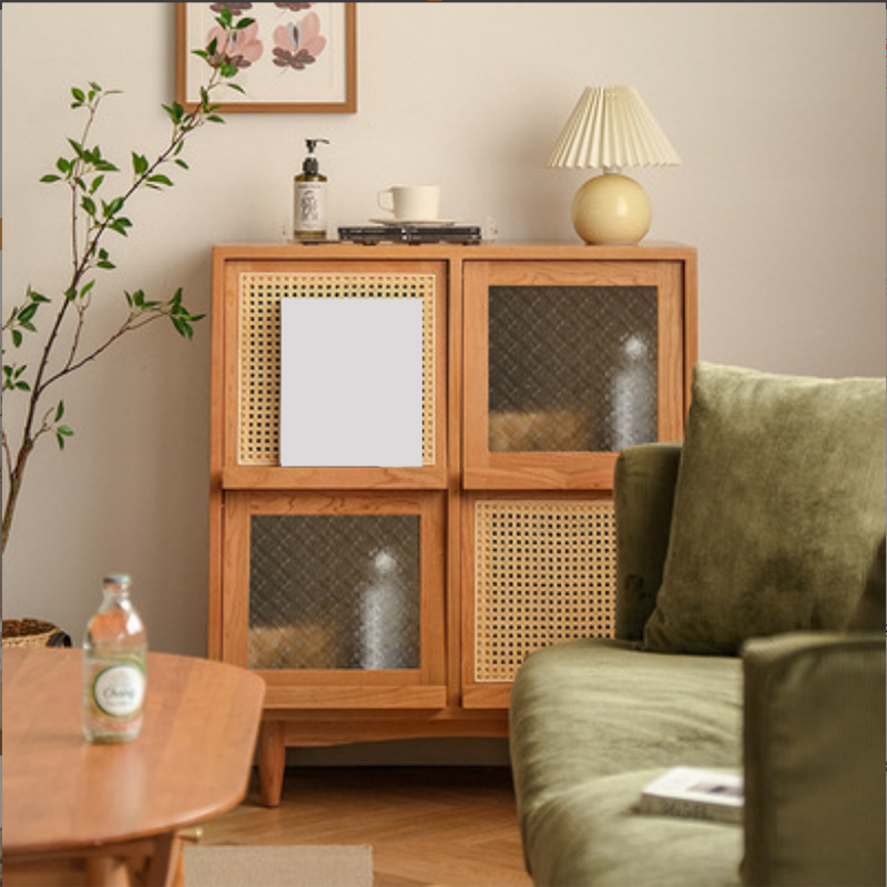 Modern & Contemporary Cabinet Square Glass Paned Bar Pulls Straight Legs Accent Cabinet