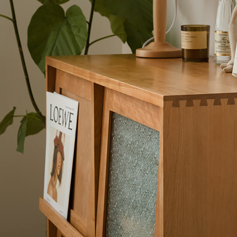 Modern & Contemporary Cabinet Square Glass Paned Bar Pulls Straight Legs Accent Cabinet