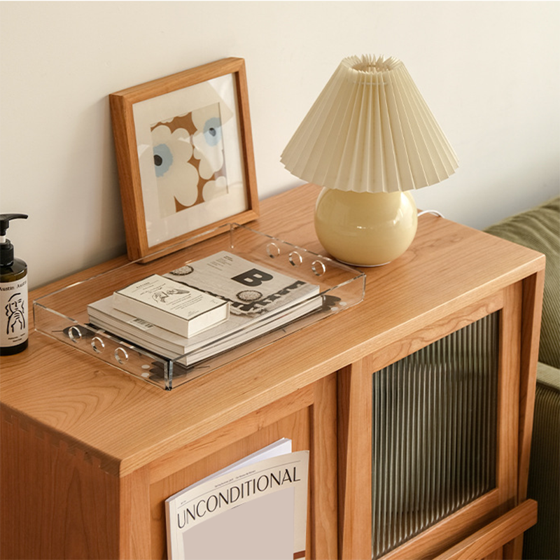 Modern & Contemporary Cabinet Square Glass Paned Bar Pulls Straight Legs Accent Cabinet
