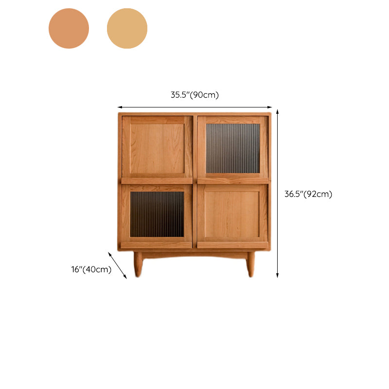 Modern & Contemporary Cabinet Square Glass Paned Bar Pulls Straight Legs Accent Cabinet
