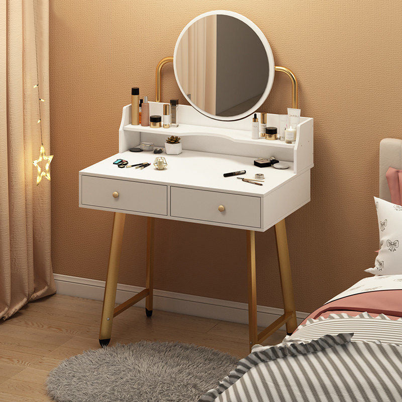 Scandinavian Wooden Dressing Table Mirror Make-up Vanity with Drawers