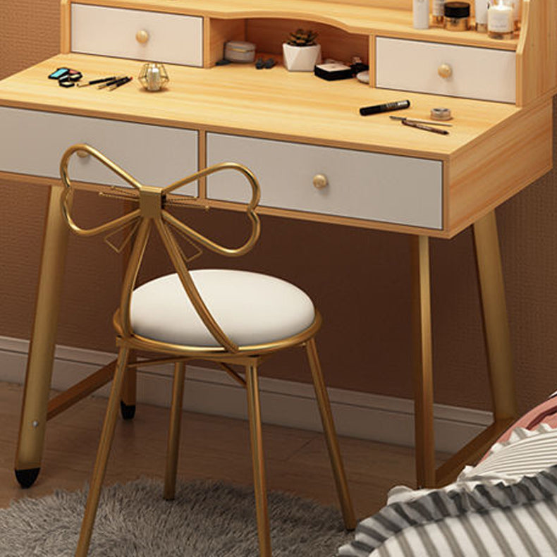 Scandinavian Wooden Dressing Table Mirror Make-up Vanity with Drawers