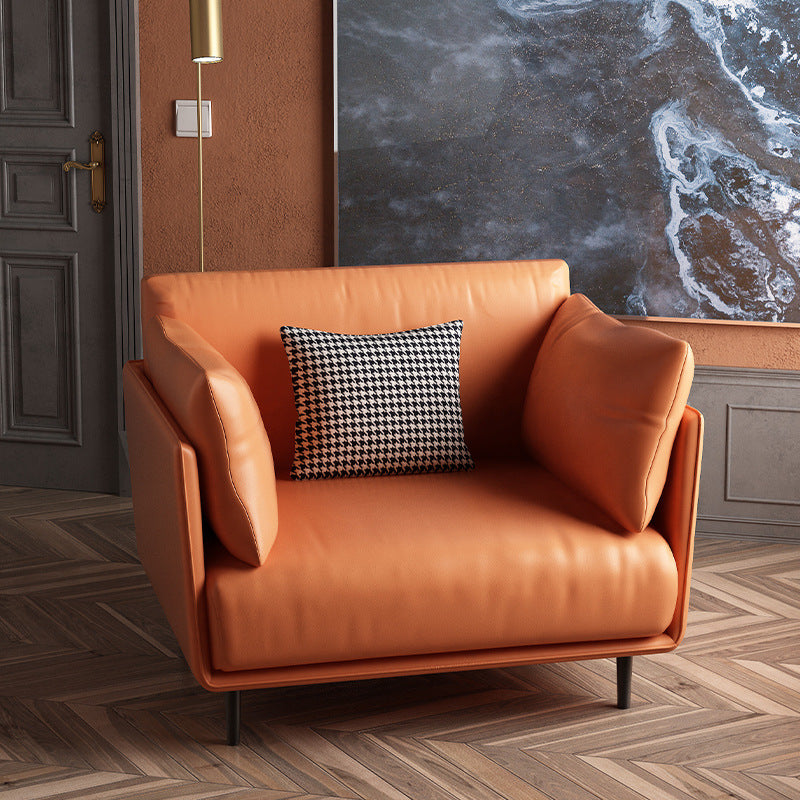 Mid-century Solid Color Armchair Basic Four Leg Accent Armchair