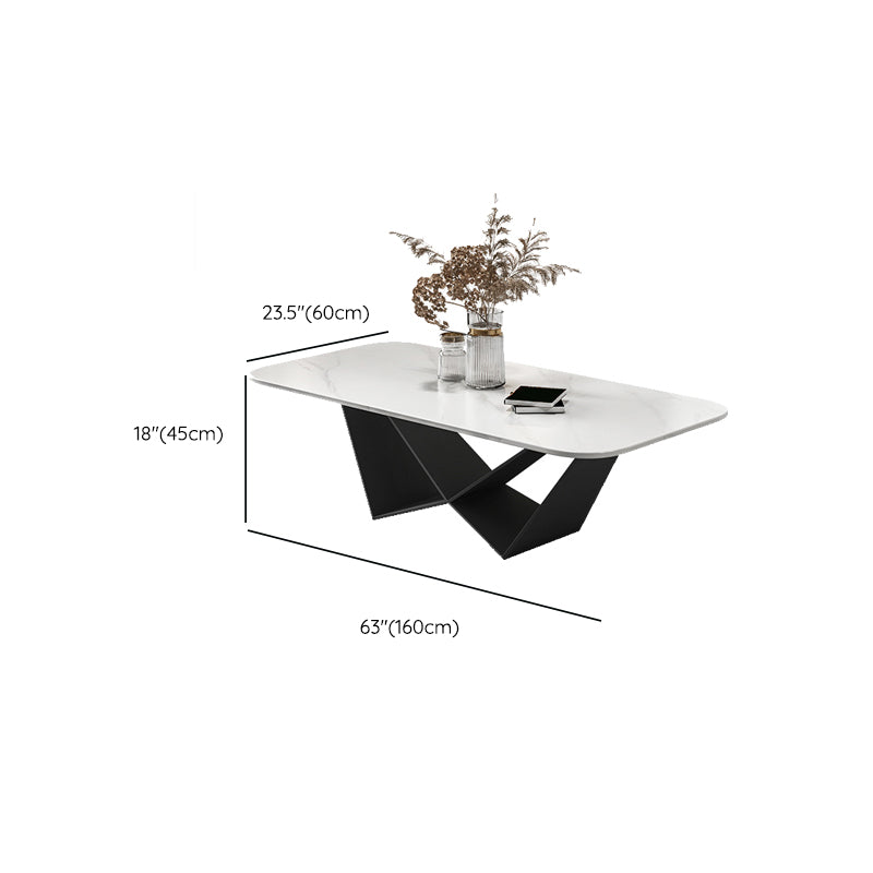 Slate Top Coffee or End Table Abstract Coffee Table, 17.71" High