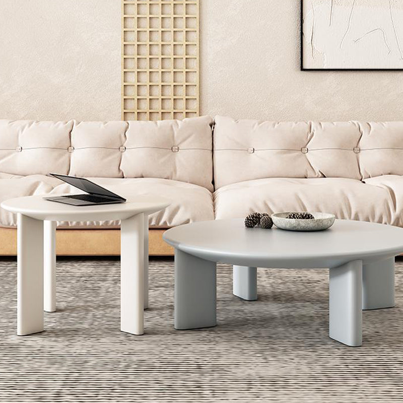 Scandinavian Solid Wood Cocktail Table Round 4 Legs Coffee Table Set