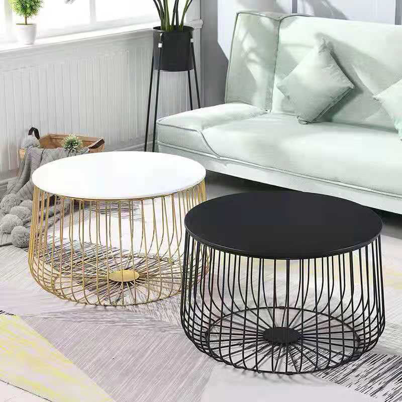 Iron Round Coffee or End Table Mid-Century Modern Frame Coffee Table