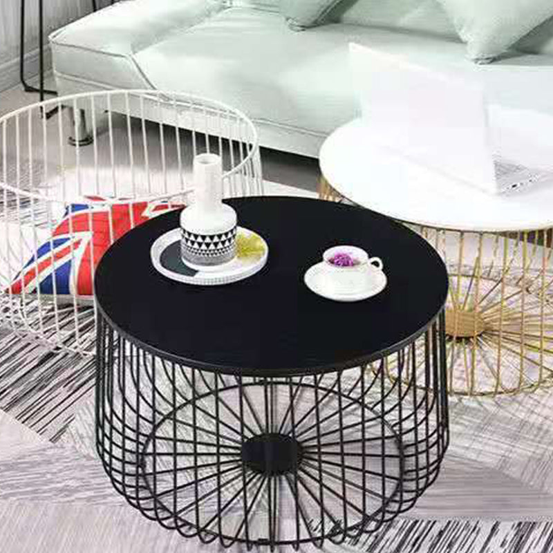 Iron Round Coffee or End Table Mid-Century Modern Frame Coffee Table