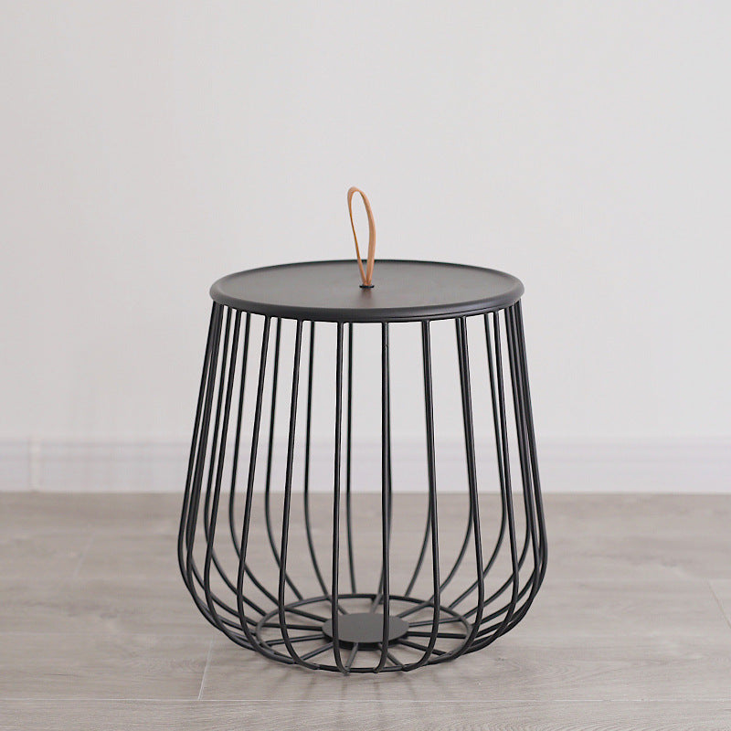 Iron Round Coffee Table Mid-Century Modern Frame Coffee Cocktail Table