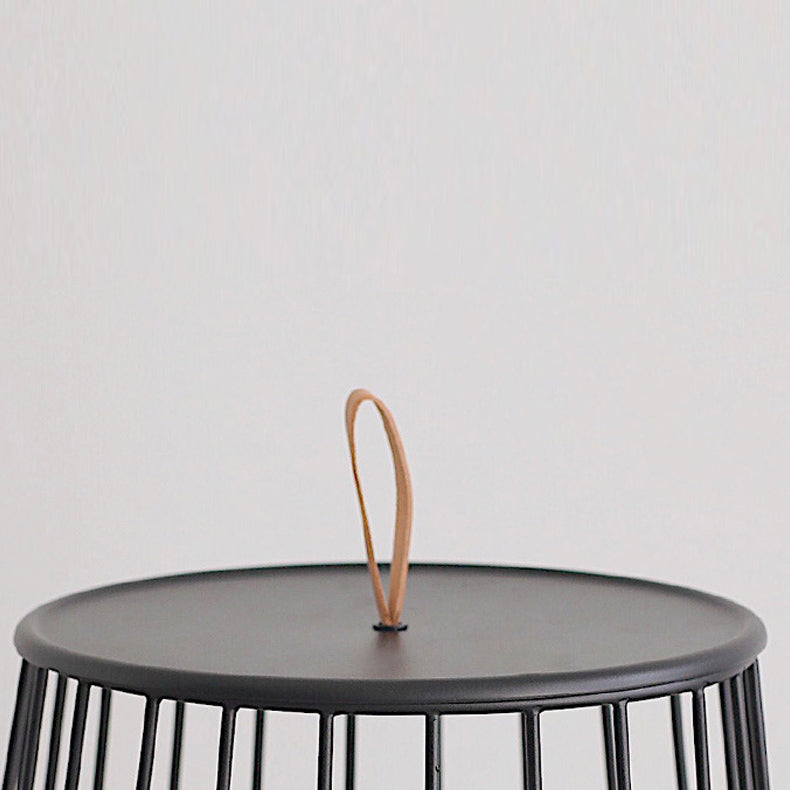 Iron Round Coffee Table Mid-Century Modern Frame Coffee Cocktail Table