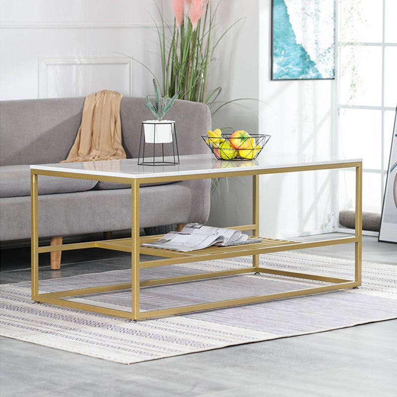 Glam Rectangular Coffee Table Frame 1 Coffee Table for Living Room