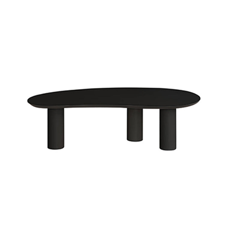 Scandinavian Wood & Metal Coffee Table Irregular Top 3 Legs Cocktail Table