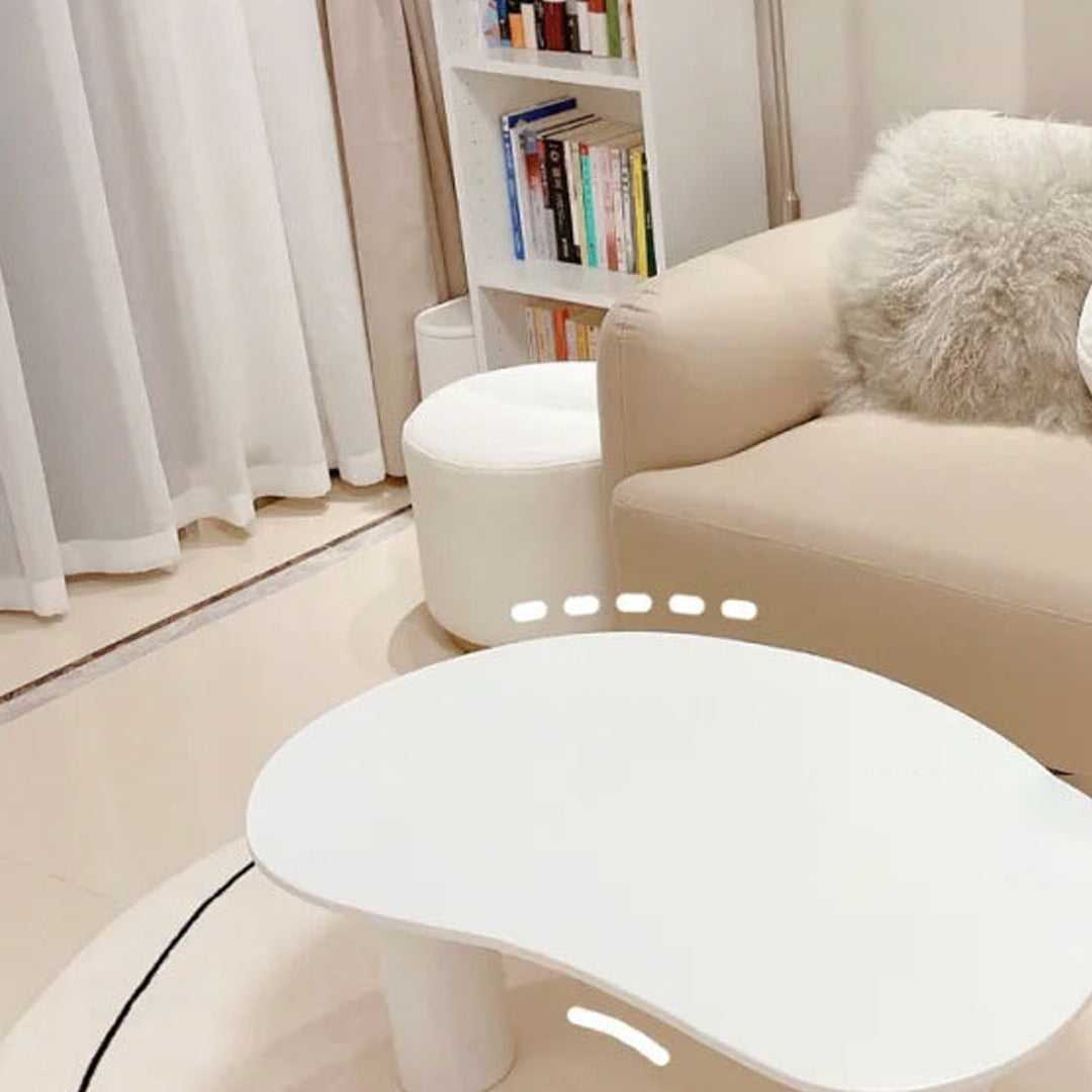 Scandinavian Wood & Metal Coffee Table Irregular Top 3 Legs Cocktail Table