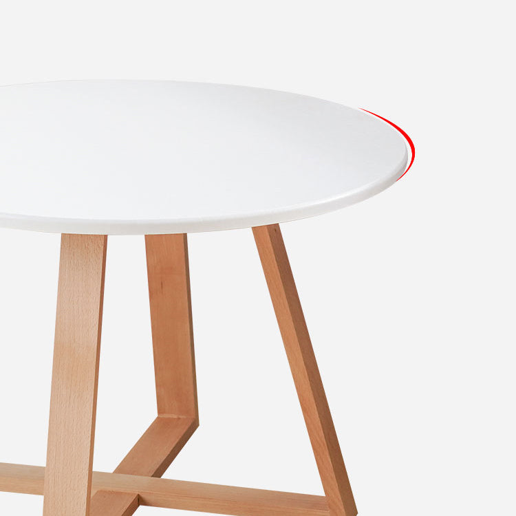Modern Style Round Wood Coffee Table Cross Legs Cocktail Table