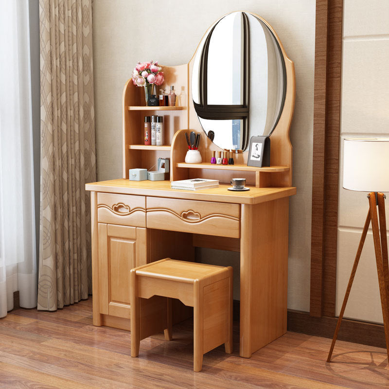 Traditional Makeup Table with 2 Drawers Vanity Tables with Mirror