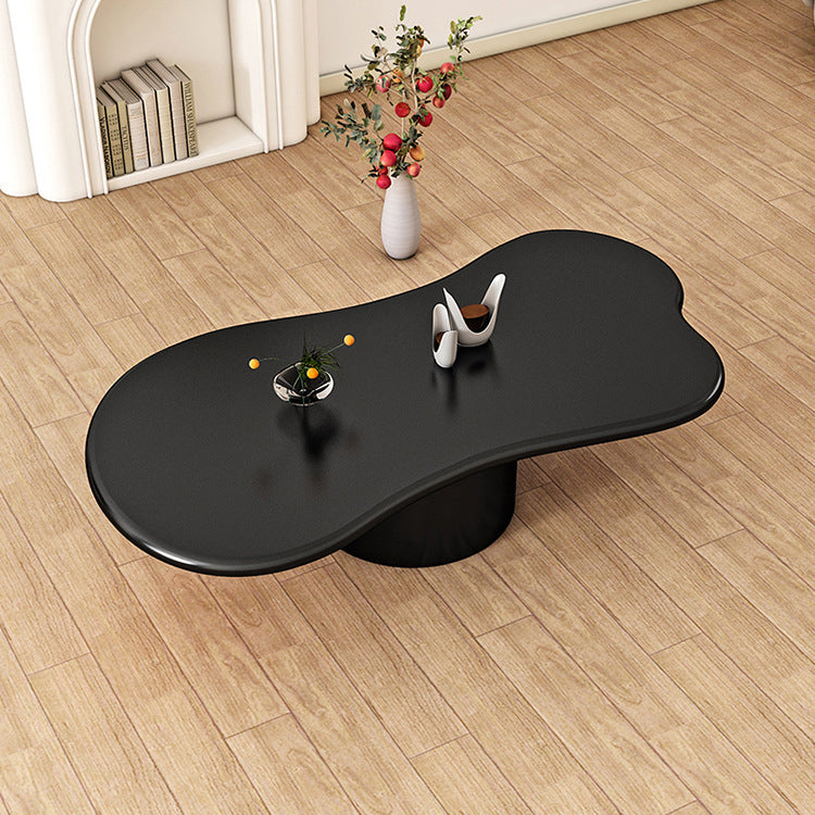 Scandinavian Free Form Coffee Table with Pedestal Base in Solid Wood