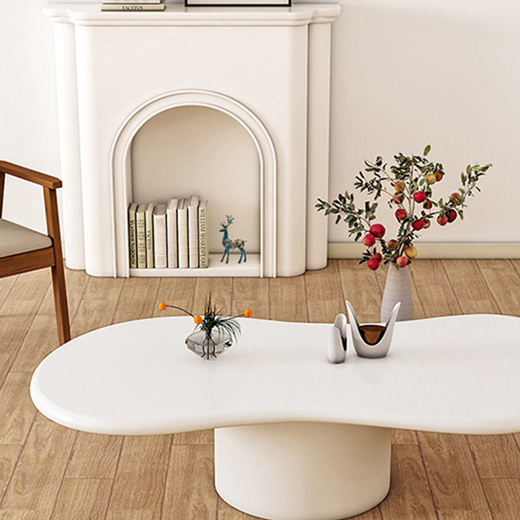 Scandinavian Free Form Coffee Table with Pedestal Base in Solid Wood