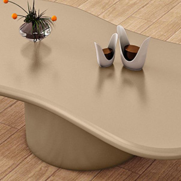 Scandinavian Free Form Coffee Table with Pedestal Base in Solid Wood