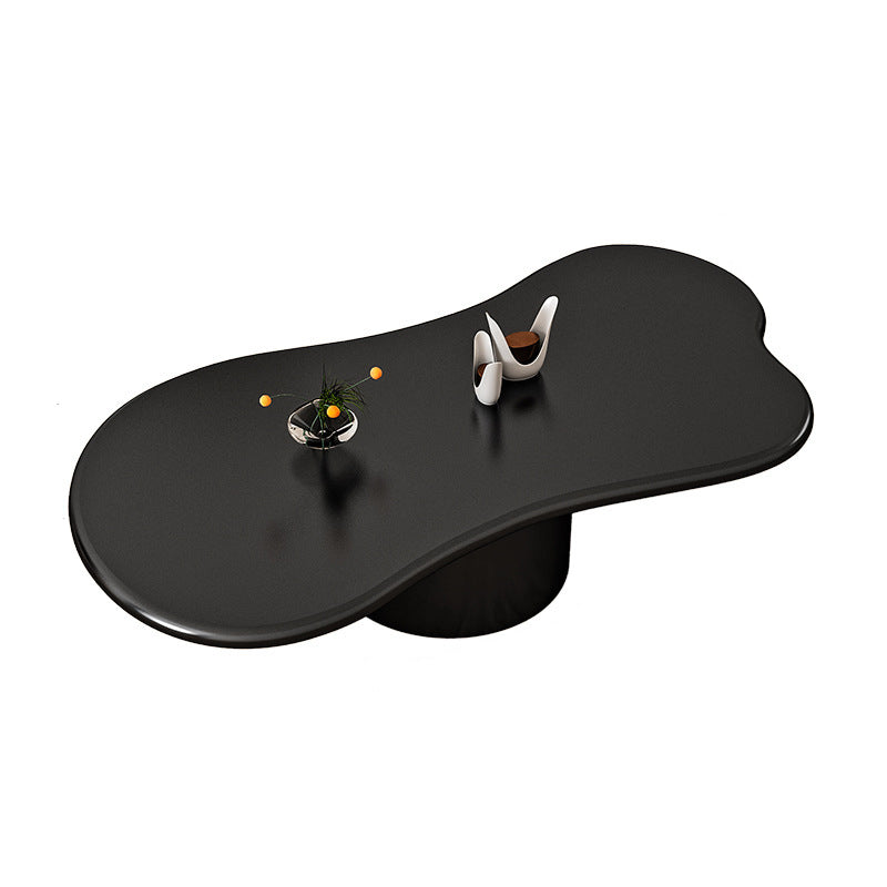 Scandinavian Free Form Coffee Table with Pedestal Base in Solid Wood